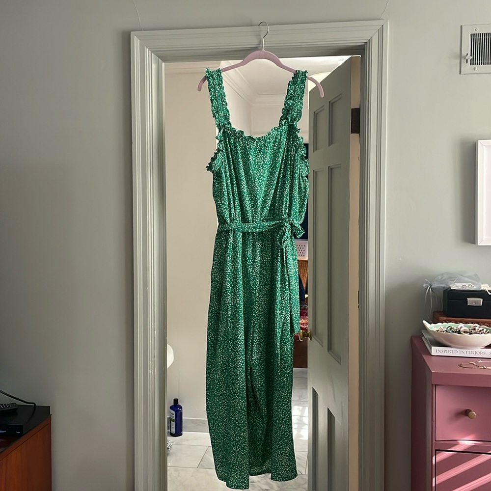 Cute green print Women's palazzo pant jumper.